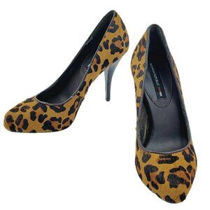 Banana Republic Mad Men Leopard Print Pony Hair Pumps Brown Size 5